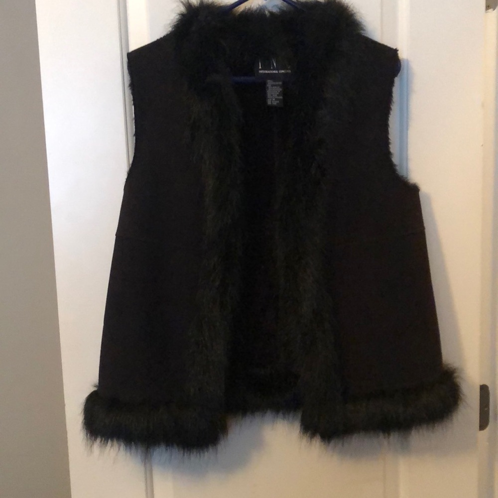 Black suede for trimmed vest- once worn once